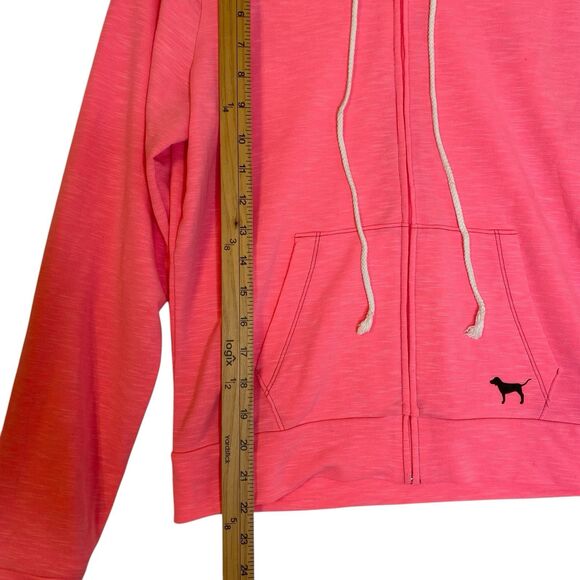 Victorias Secret PINK Y2K Hoodie Sweatshirt S Pink Full Zip Logo Barbie Lounge - Picture 4 of 6